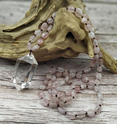 Amethyst/Rose Quartz/Citrine /Aquamarine/Labradorite Quartz Point STRENGTH Necklace